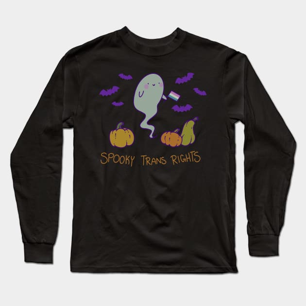 Spooky Trans Rights Long Sleeve T-Shirt by Sidhe Crafts